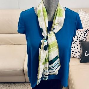 Adrianna Papell Blue Ho-Low Blouse Size M